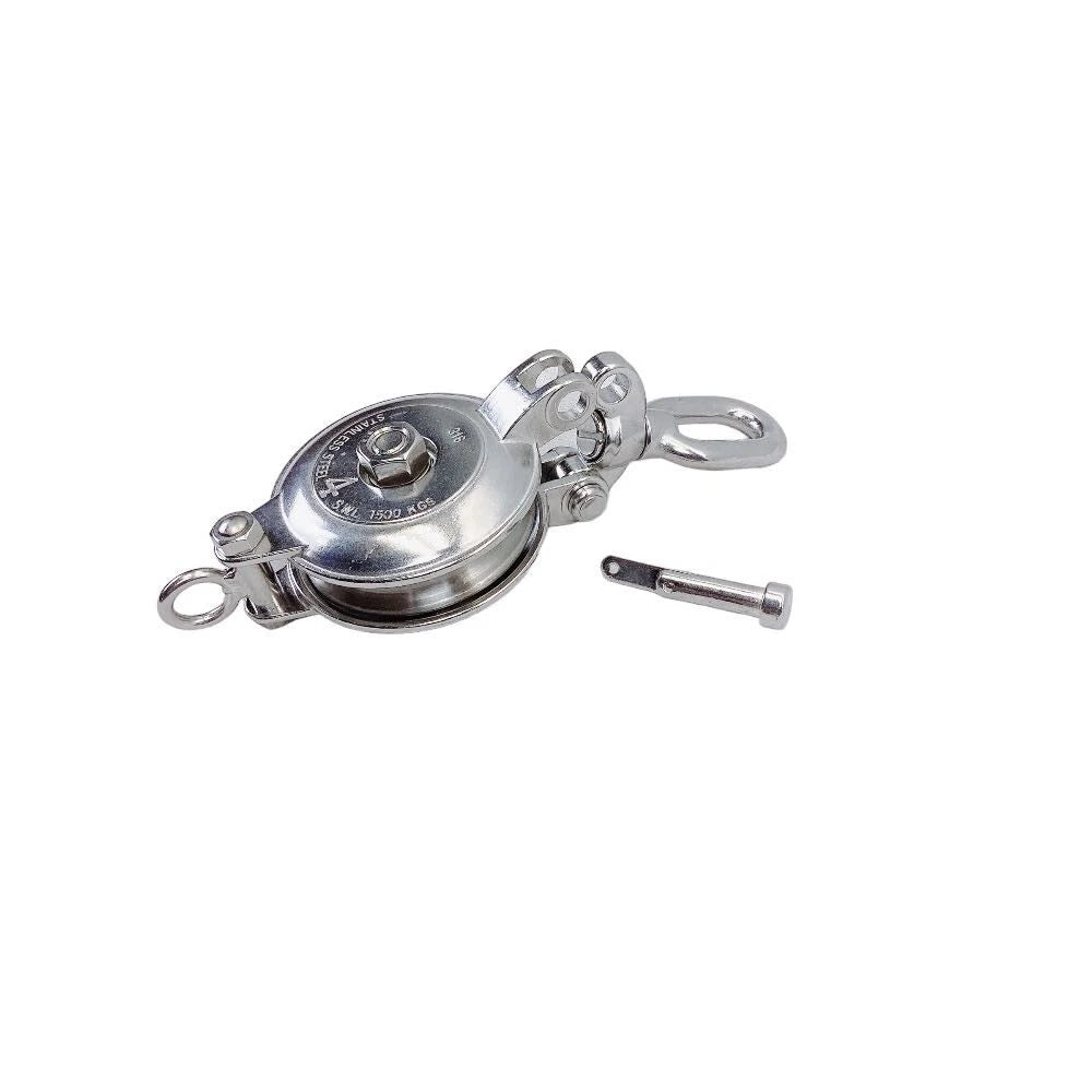 Heavy Duty 4" Sheave Swivel Hoist Lift 3300 Lbs Wll 5/8" Rope
