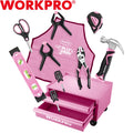 WORKPRO Mini Beginner Tool Set 12-In Steel Tool Box 10PCS Small Starter Tool Box