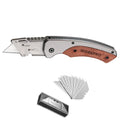Folding Utility Knife Blade Quick-change Box Cutter Wood Handle Razor