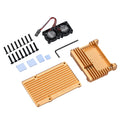 Metal Armor Case Shell Box With Dual Fan Heatsink For Raspberry Pi 4