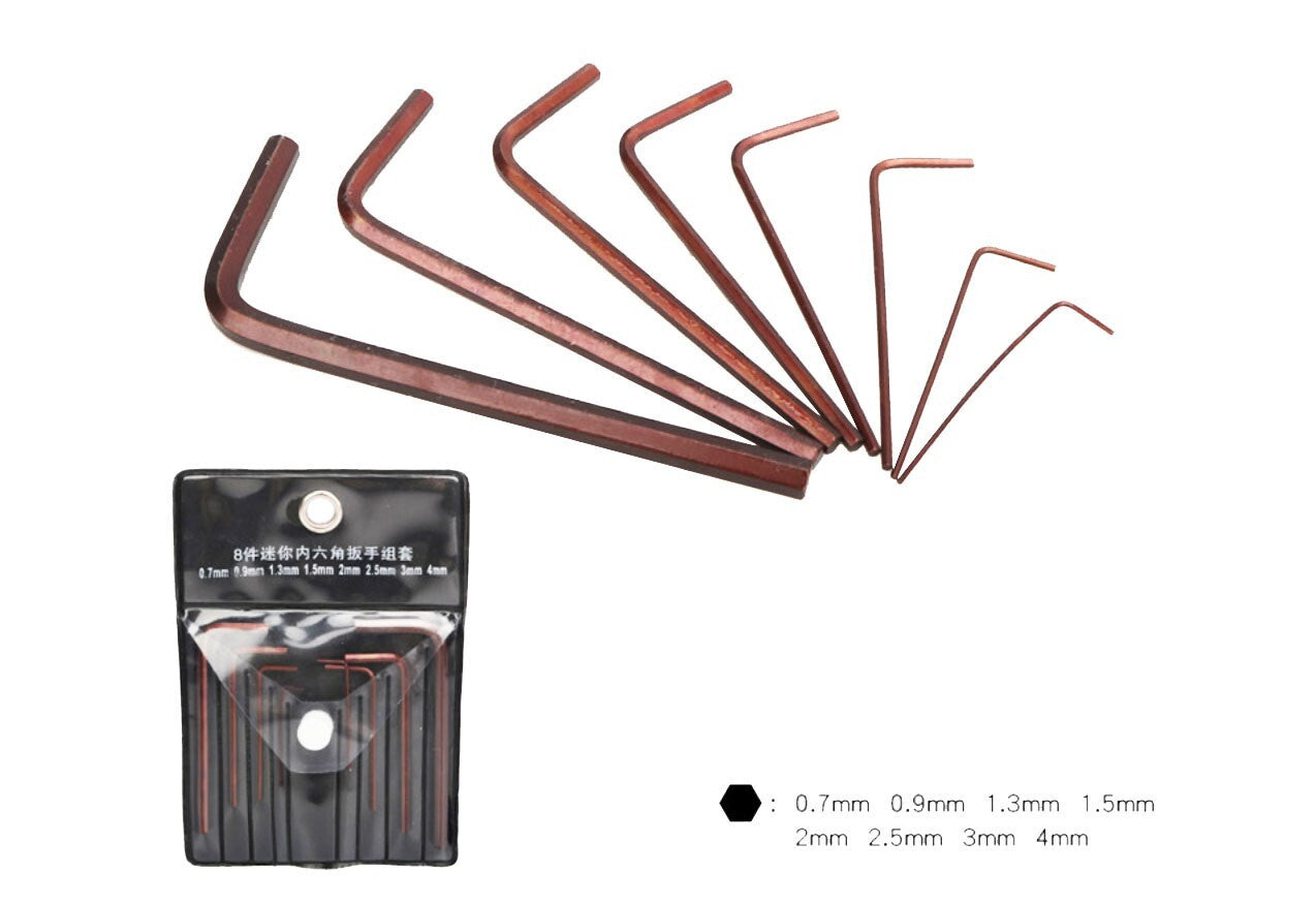 8PC S2 Steel Metric Mini Hex Key Wrench Set