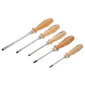Felo Screwdriver Wooden Handle Slotted/Philips 5 Piece Set by Felo