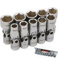 Neilsen Metric Universal Joint Sockets 10mm - 19mm Socket Set 3/8"