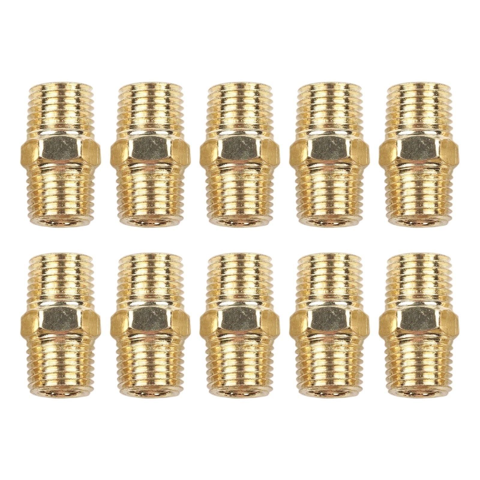 Brass Hex Nipple Connectors 1/4 Inch For Air Line Hose Applications