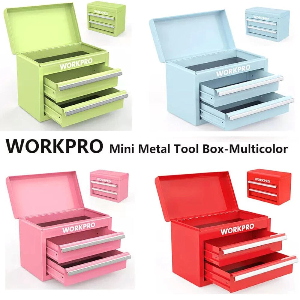 2 Drawers Multi-color Mini Metal Tool Box Top Storage W/magnetic