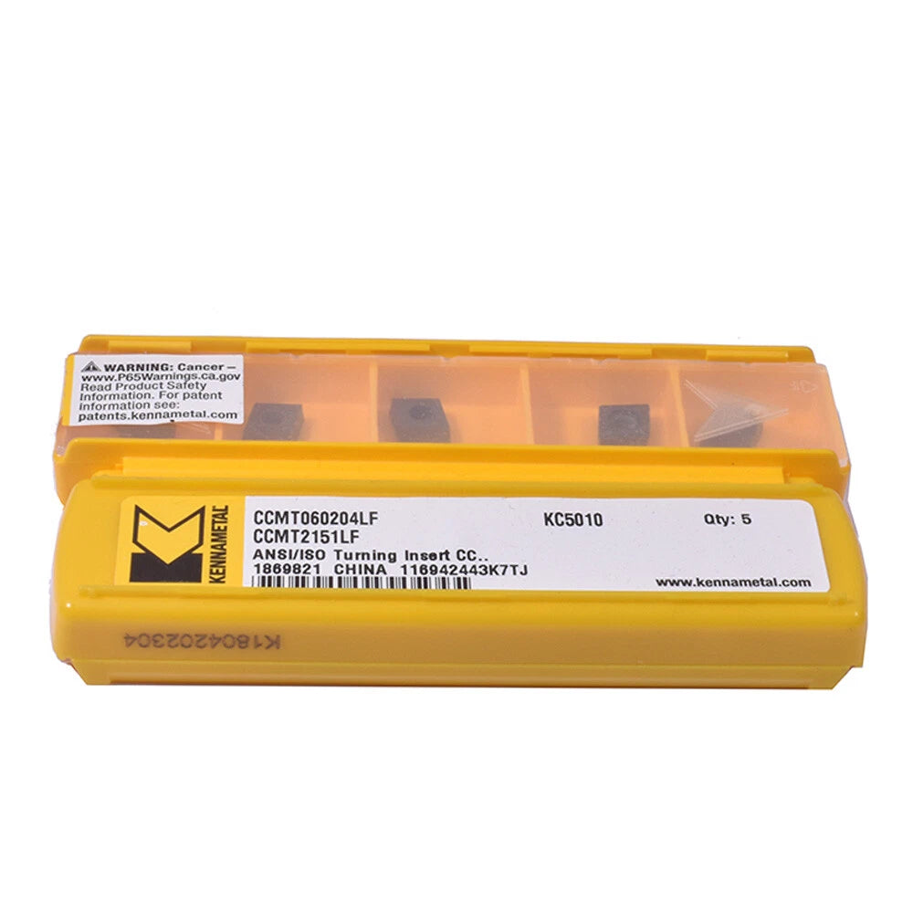 KENNAMETAL CCMT060204 CCMT21. 51 CARBIDE INSERT KC5010 TURNING INSERT 5PC STEEL