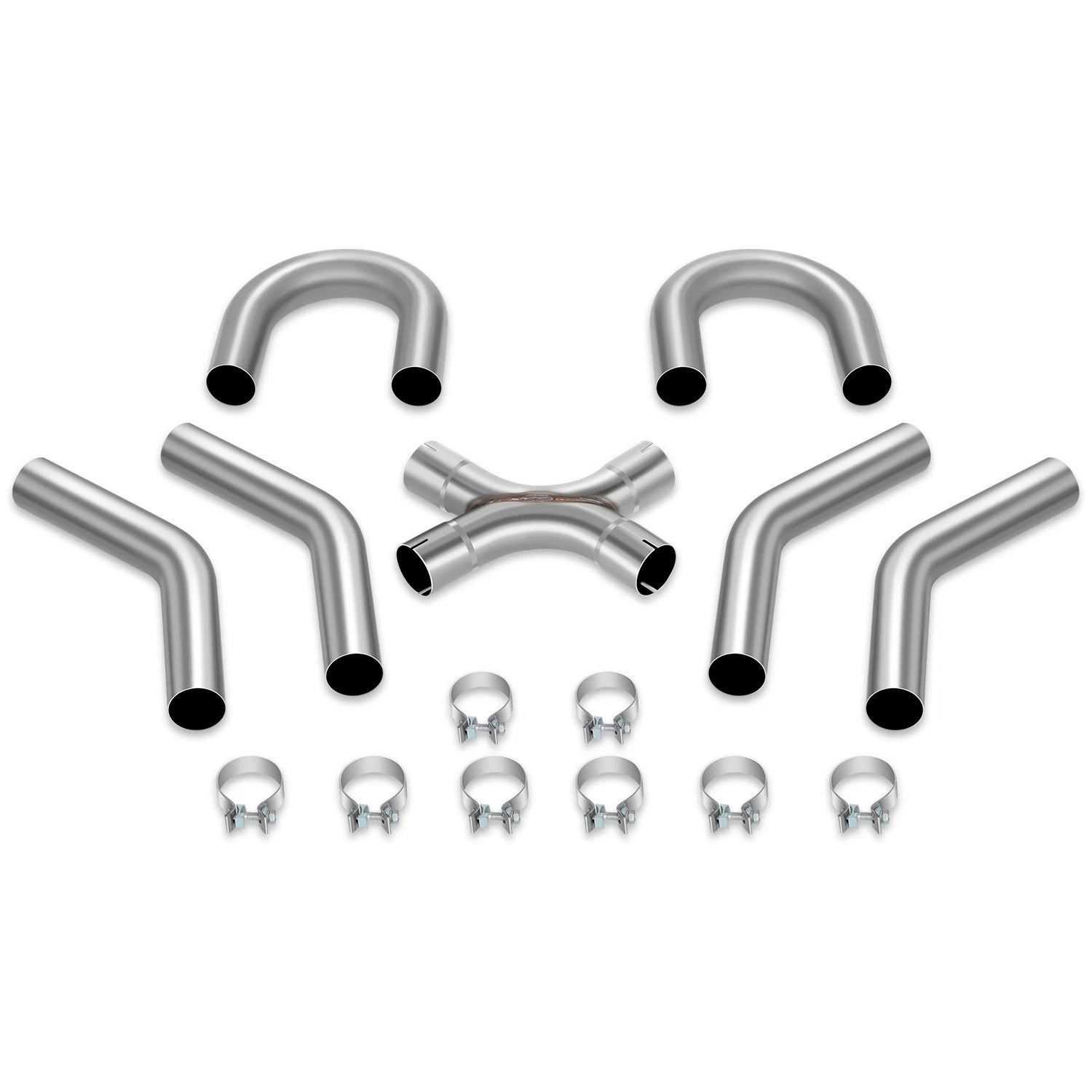 Universal 2.5" Od Piping 18-gauge Wall Mandrel Bend Exhaust System