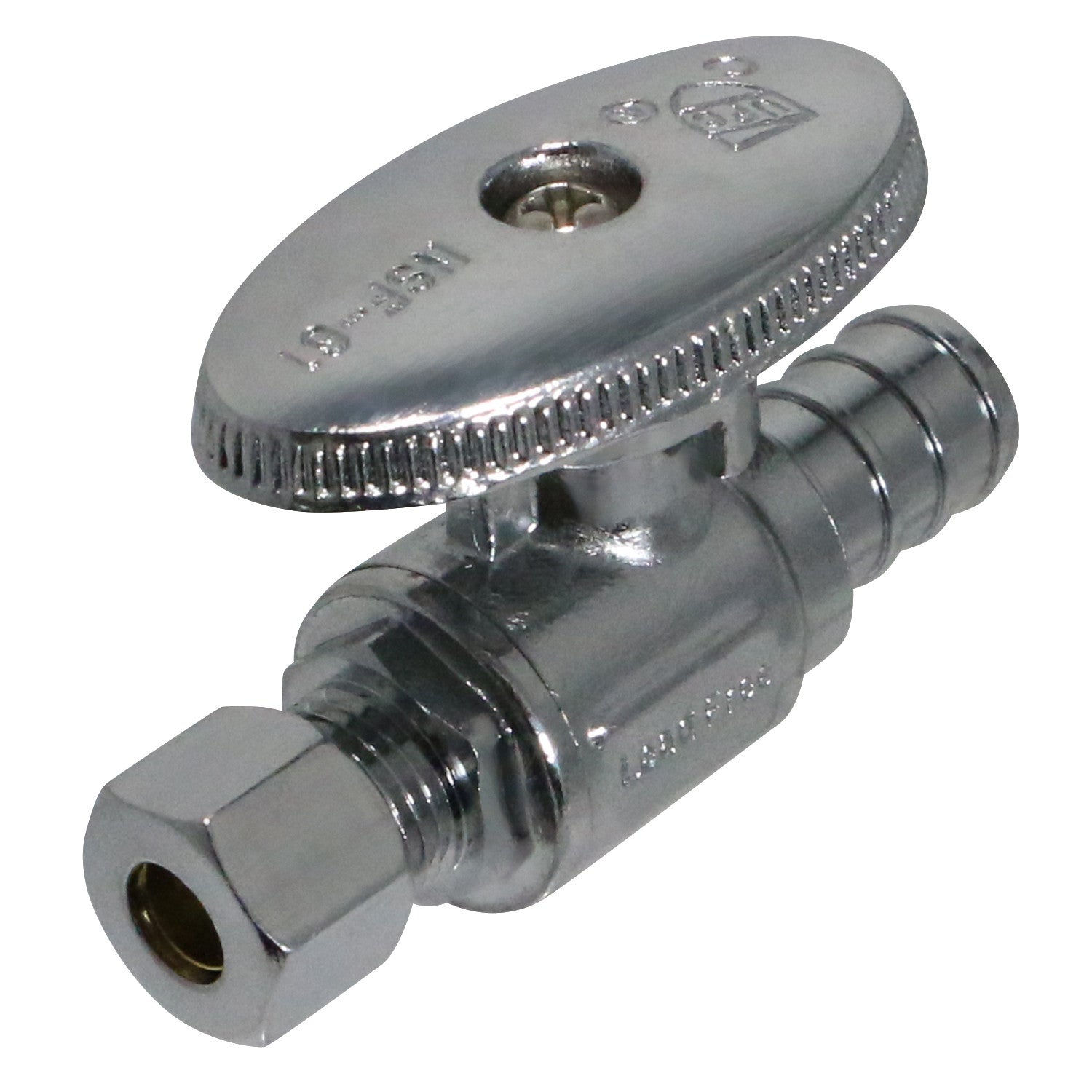 XFITTING 1/4" OD Compression x 1/2" PEX-B Straight Stop Valve 100 Pack