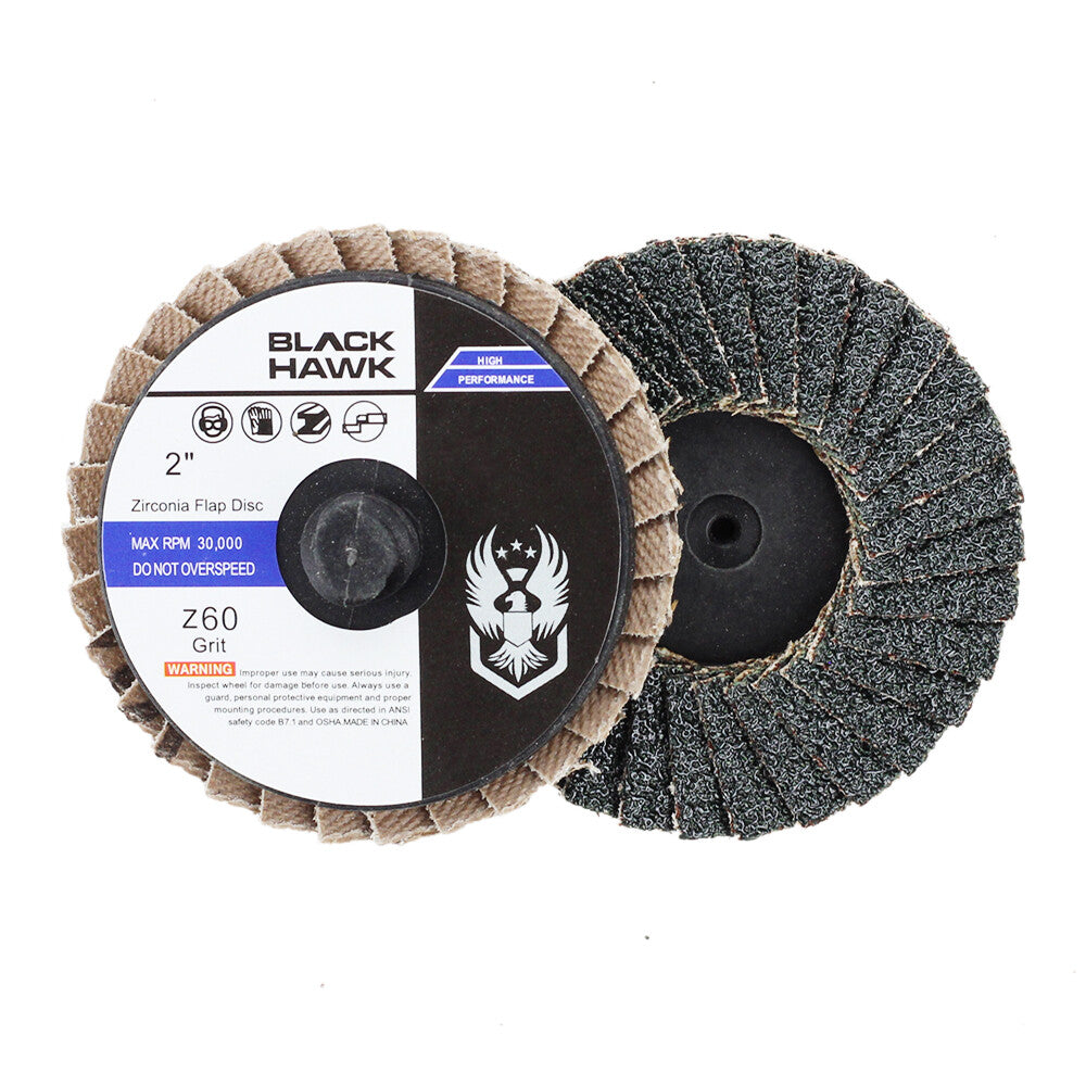 100 Pack - 2" Mini Flap Discs 60 Grit Quick Change Sanding Roloc Style