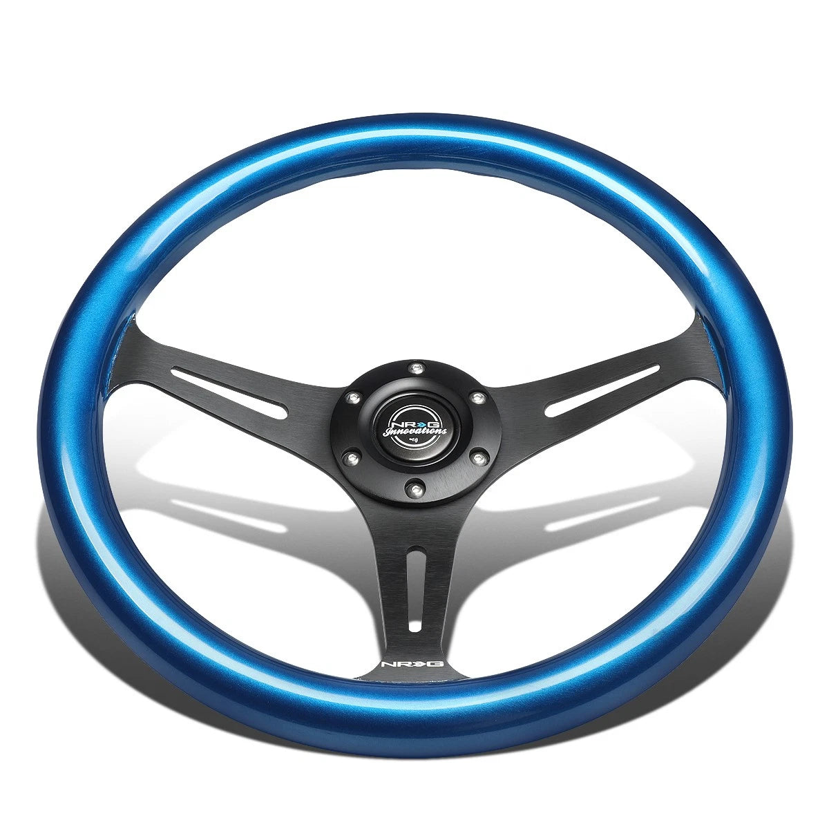 Nrg Innovations St-015bk-bl 35cm 2" Deep Dish Blue Colored Wood