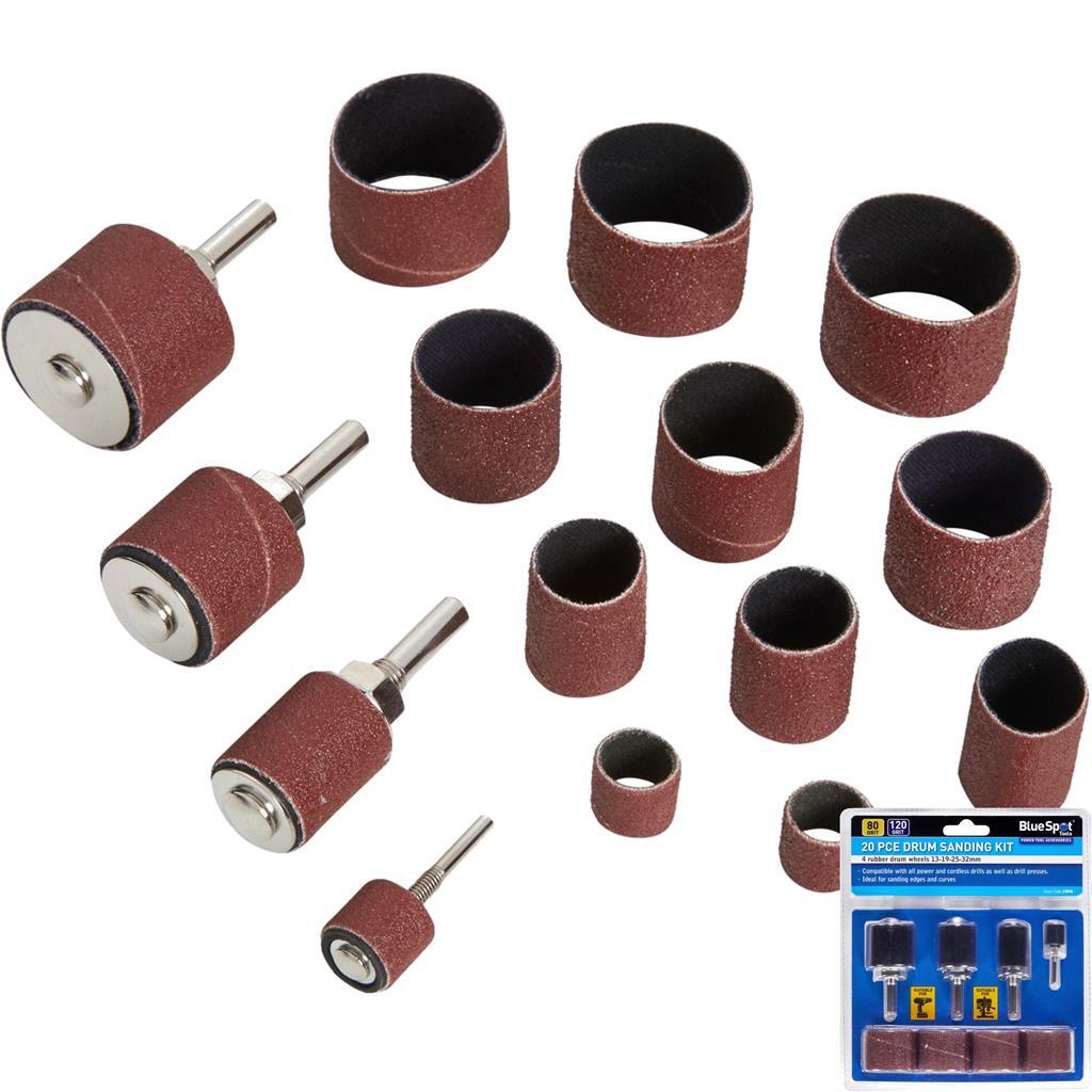 Bluespot 20pc Sanding Bands Drum Sleeve Kit by Bluespot