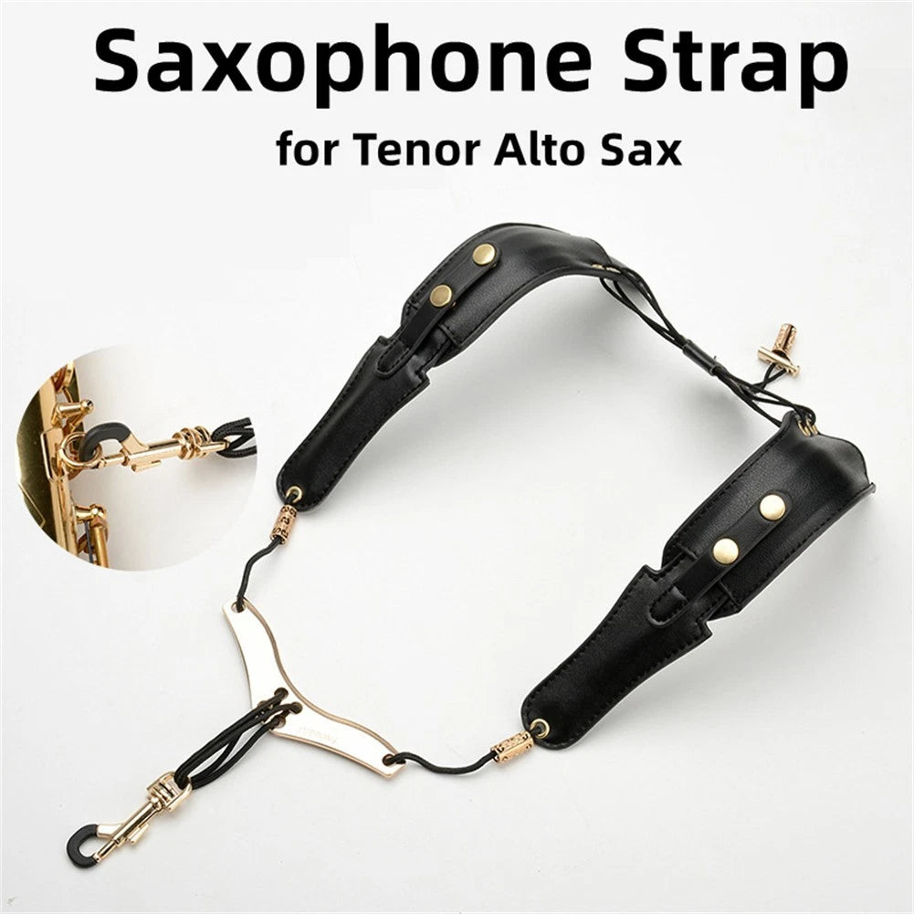 Brand New Saxophone Strap Shoulder Straps Security Metal Hook For