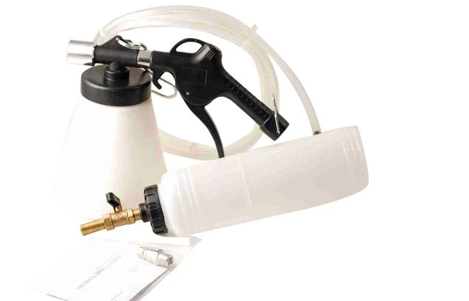 0.75L Brake Clutch Vacuum Pneumatic Bleeder Fluid Fill Bottle Kit &amp; Adapters