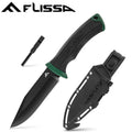 Flissa 4-7/8" Tactical Survival Knife Fixed Blade Knife Whistle Fire