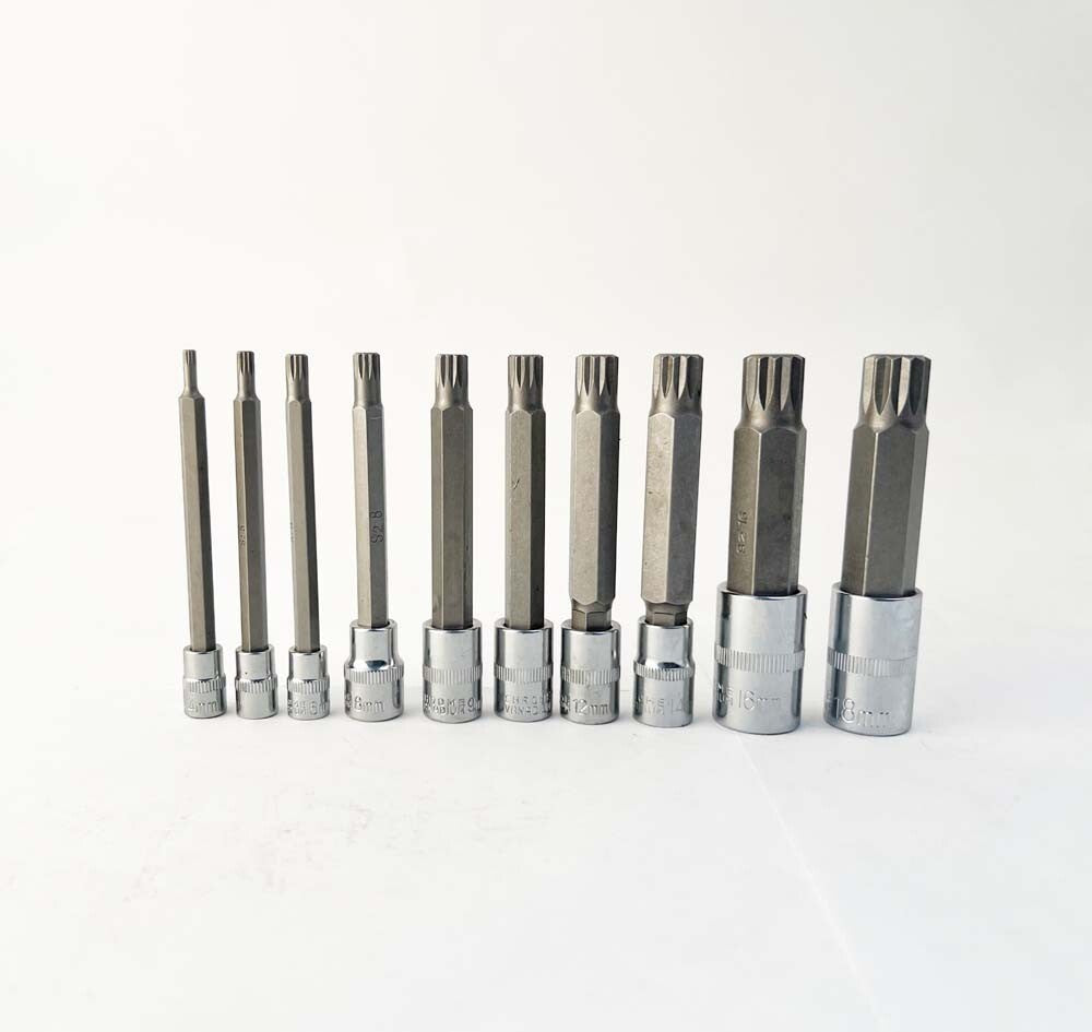 4"/100mm 10pc XZN Triple Square Spline Socket Bit