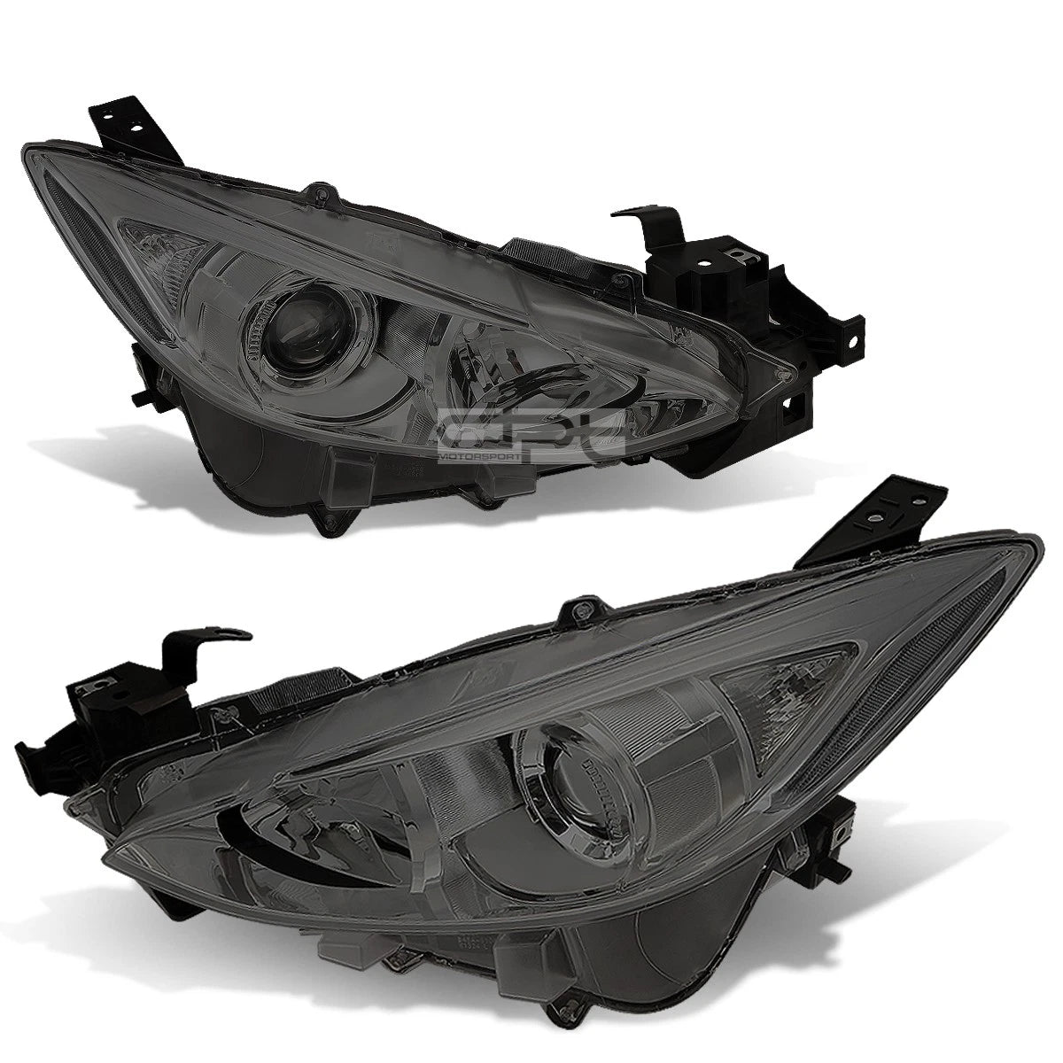 Fit 2014-2016 Mazda 3 Pair Smoked Housing Clear | Built Supply Co