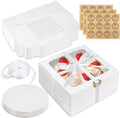 28PCS 8X8X4 Inches White Bakery Boxes with Window Bulk Cardboard