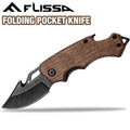 Flissa Mini Folding Pocket Knife 2.5" Stainless Steel Edc Drop Point