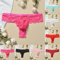 Men's G String Thong Underwear Low Waist Floral Lace Sheer Mesh Design