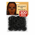 300 Black Hair Ties - Small Strong Rubber Bands for Thick, Curly &
