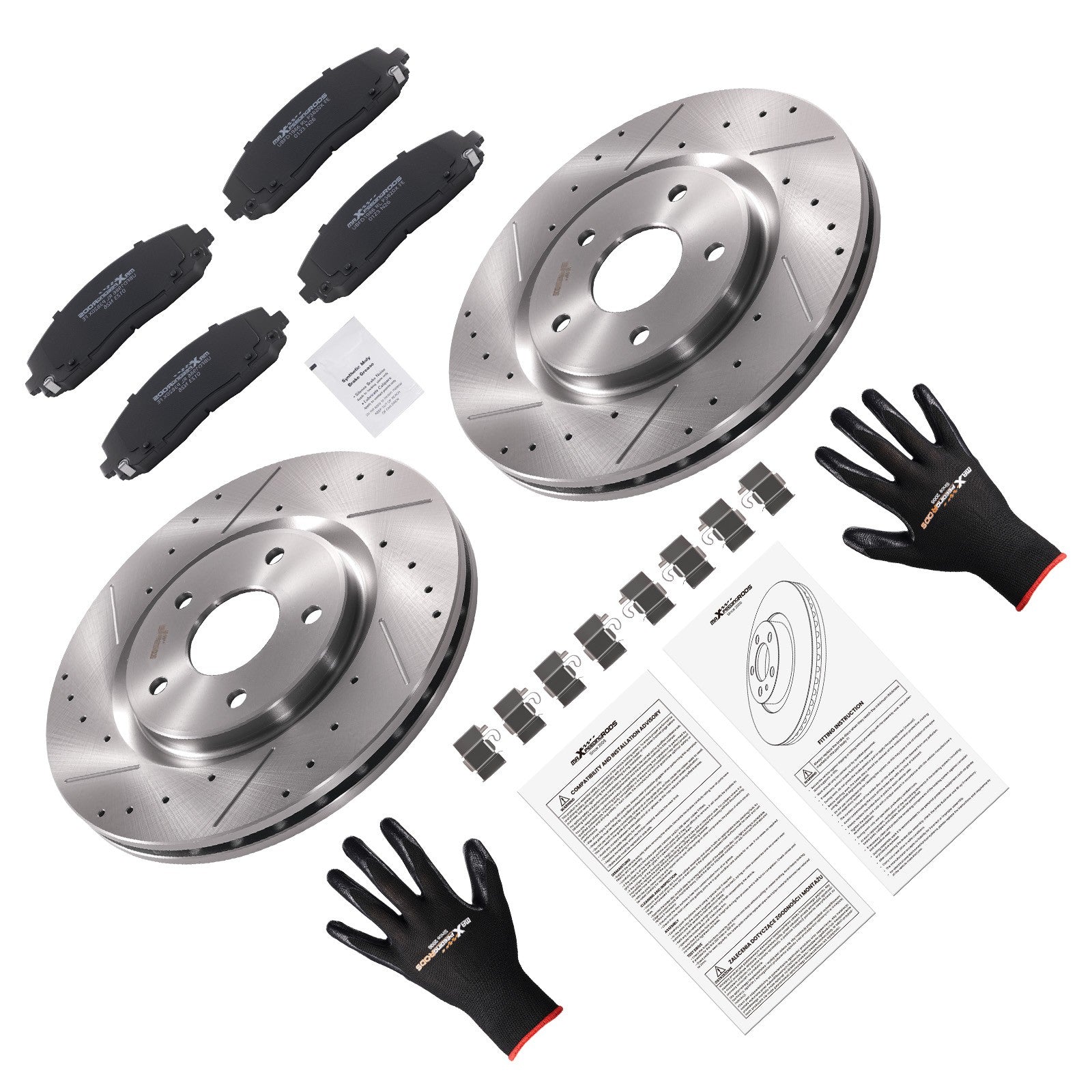 Front Disc Brake Rotors with Pads for Dodge Grand Caravan/Journey