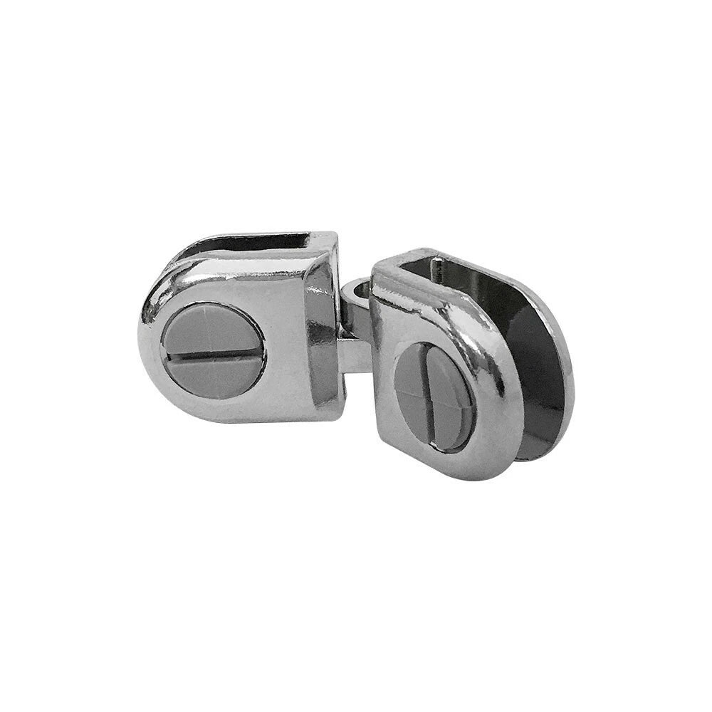 Door Hasp Pair Glass Connector 3/16" Tempered Glass Shelf Chrome