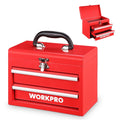 WORKPRO Portable Mini Tool Box 2 Drawer Metal Tool Chest with Ball