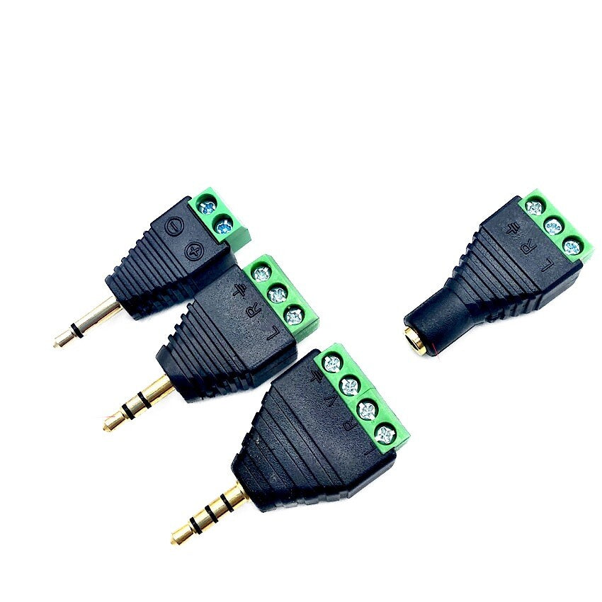 3.5mm Audio Jack Connector to Screw Terminal Adapter