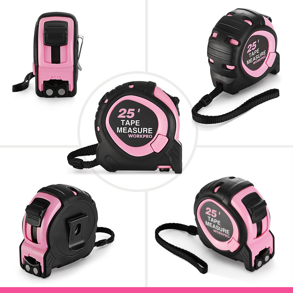 Workpro Tape Measure 25-Ft W/fractions 3 Brakes Retractable Measuring