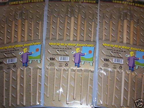21pc LONG ARTIST PAINT BRUSH BRUSHES SET OIL/WATER BASEOpens in a new window or 