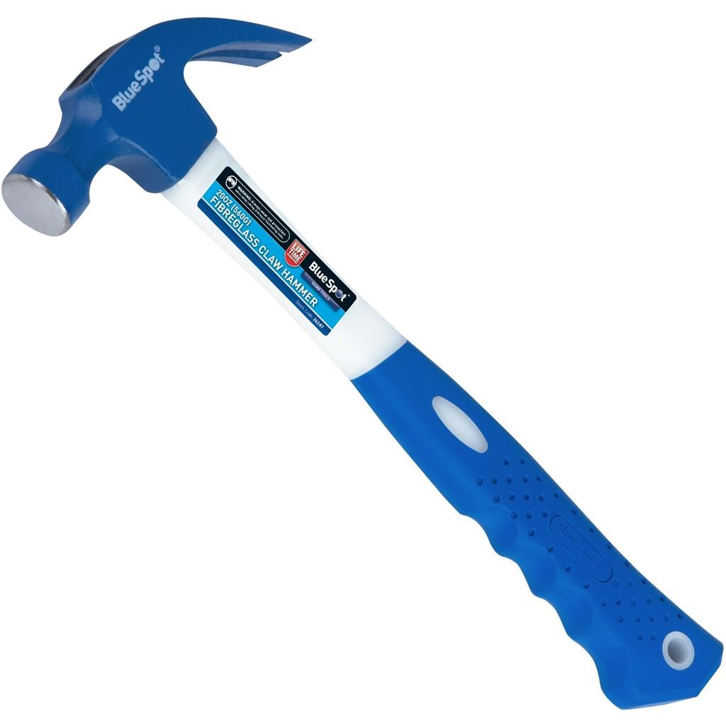 BlueSpot 8oz Fiberglass Claw Hammer Vibration Reducing Handle Carpentry ToolOpen
