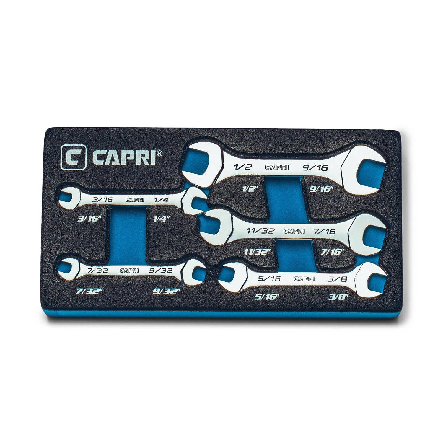 Capri Tools Slim Mini Open End Wrench Set, Sae, 5-piece