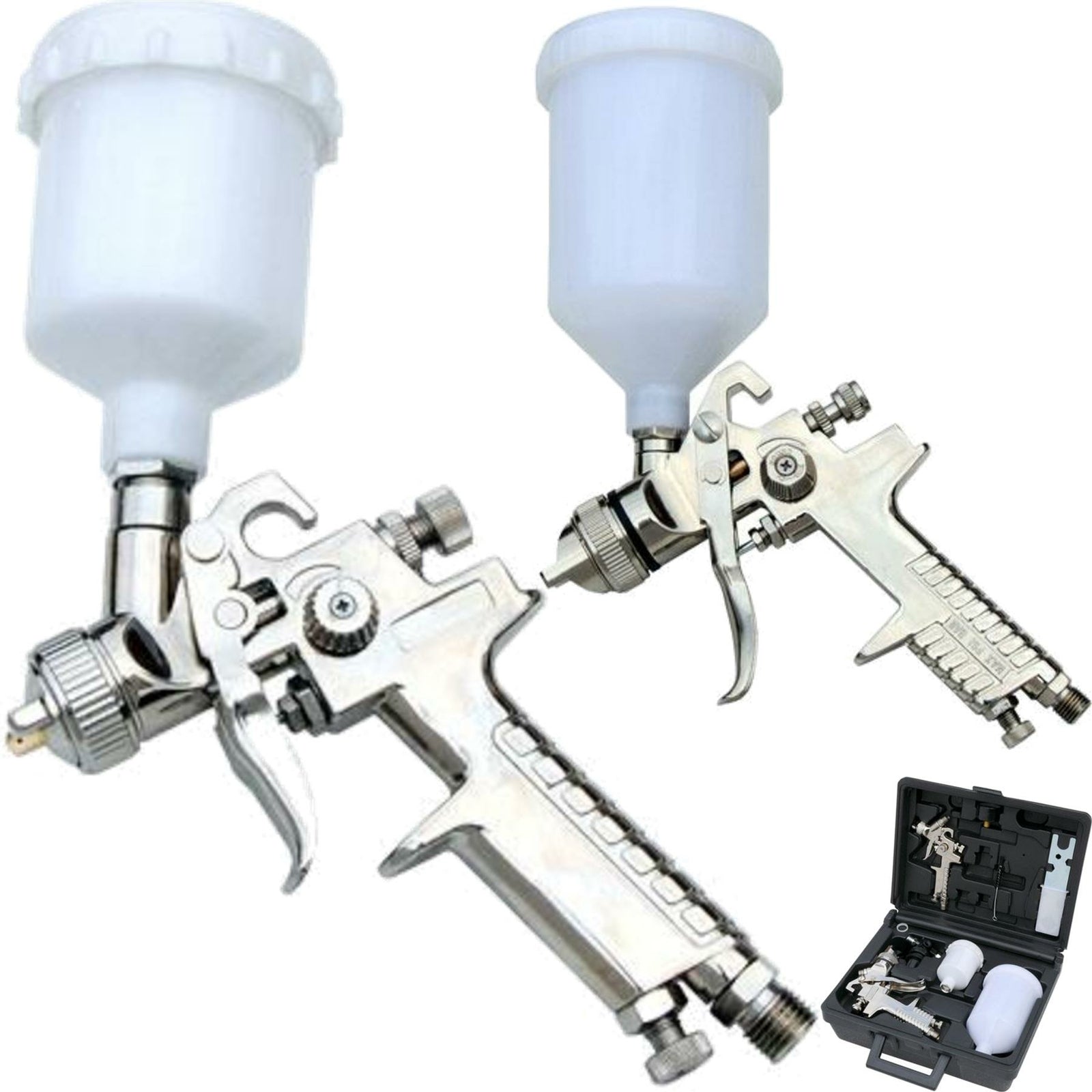 Neilsen 7pc Spray Paint Sprayer Gravity Feed Gun Air Li