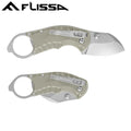 Flissa 4" Folding Pocket Knife Steel Edc Pocket Knife W/bottle Opener