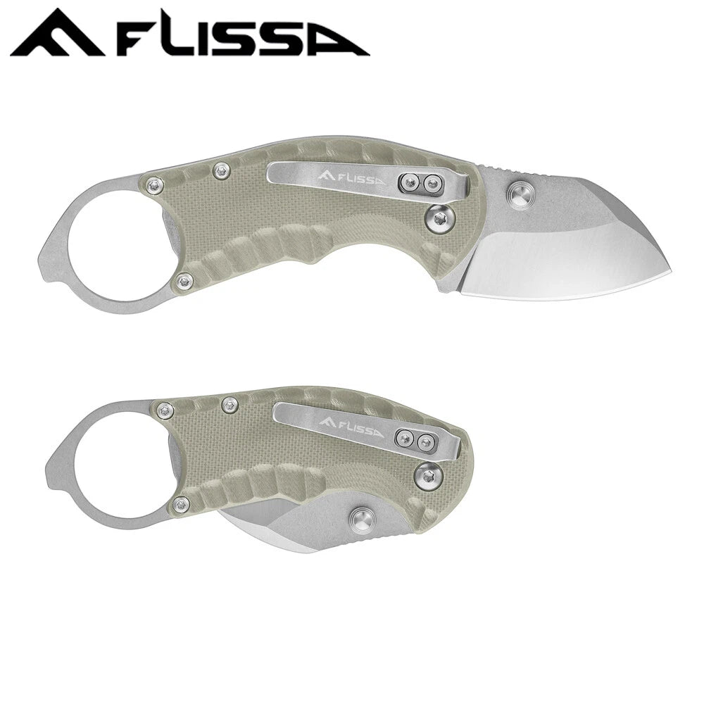 Flissa 4" Folding Pocket Knife Steel Edc Pocket Knife W/bottle Opener