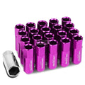 20 Open End M12x1.25 60mm Tall 25mm Od Purple Hexagon Jdm Lug