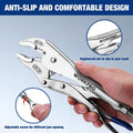WORKPRO 10" Curved Jaw Locking Pliers CR-MO Steel Construction w/Screw Extractor