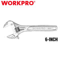 WORKPRO Adjustable Wrench 6" Heavy Duty Spanner Inch Metric Scales Chrome Plated
