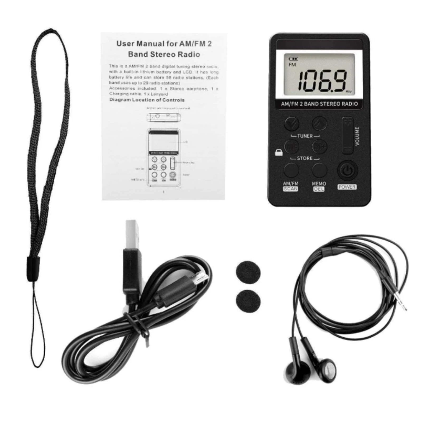 Mini Digital Portable Pocket Lcd Fm Radio Receiver Stereo Radio With