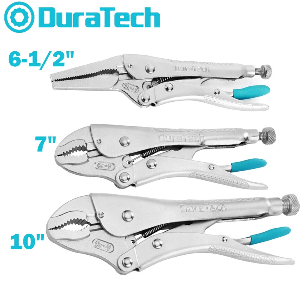 Duratech 10/7/6.5 Inch Locking Pliers Curved Jaw Locking Pliers With