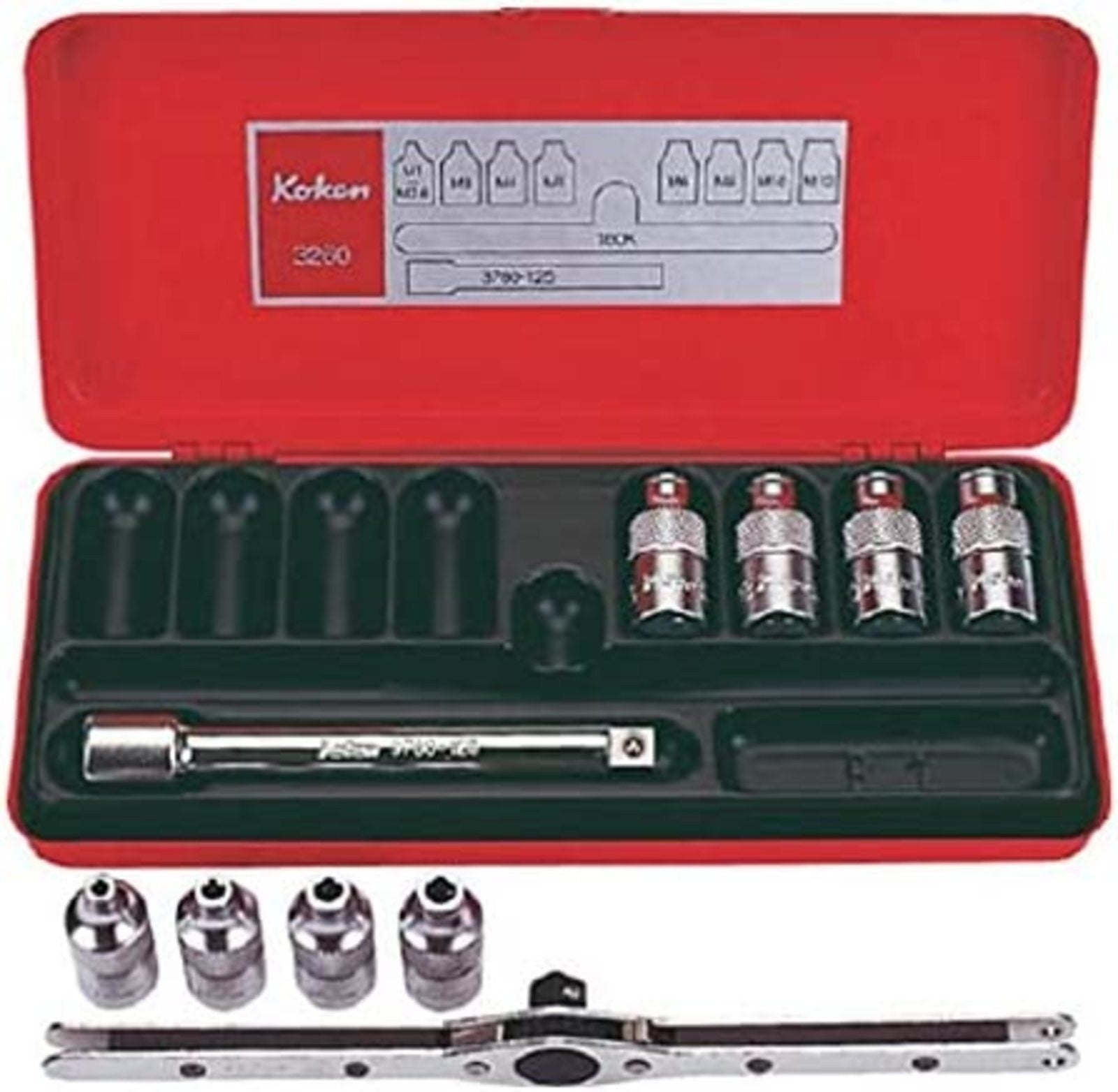 Ko-ken 3261 3/8" Tap Holder Socket Set of 10