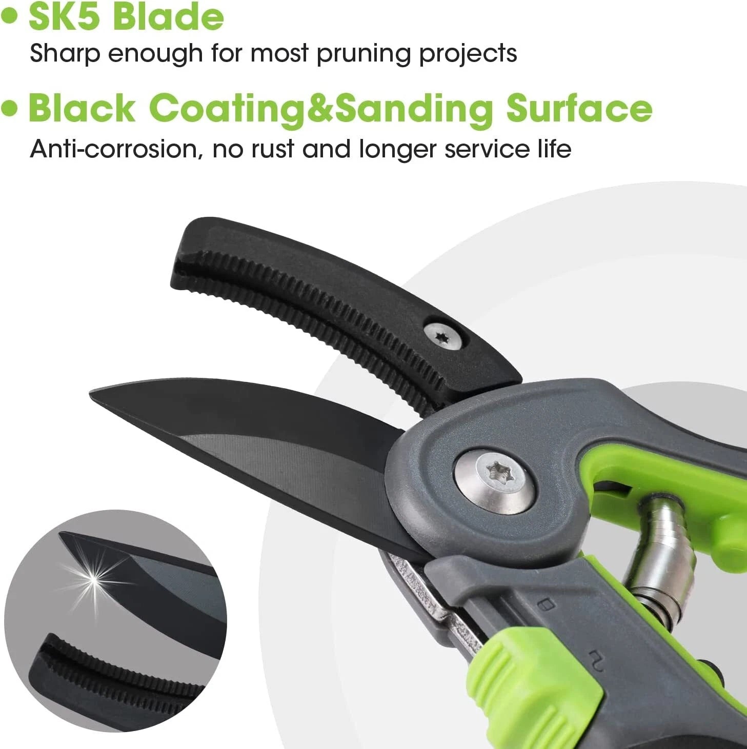 8" Professional Anvil Pruning Shear Gardening Hand Pruner Sk5 Steel