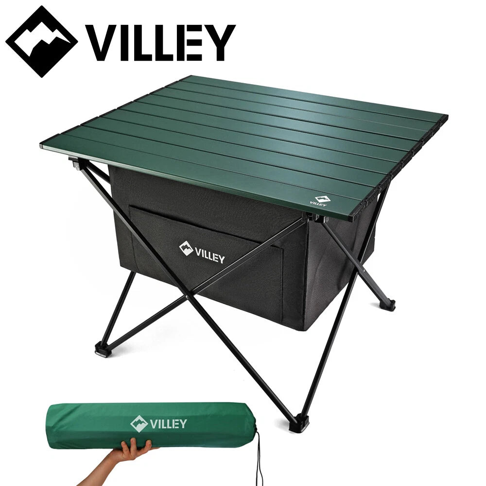VILLEY Portable 19" Camping Side Table Ultralight W/Carrybag Folding Beach Table