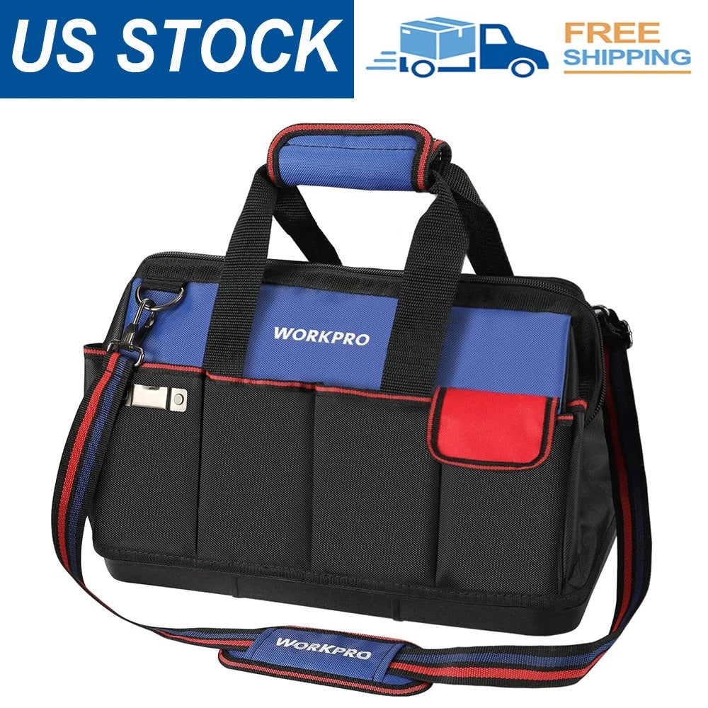 Workpro 18 Inch Tool Bag With Waterproof Molded Base Adjustable