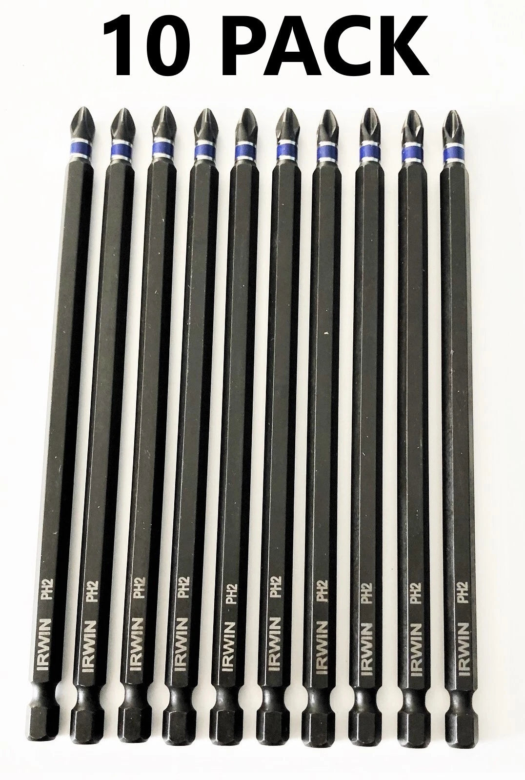 10 IRWIN 6" IMPACT #2 PHILLIPS PH2 SCREW DRIVER BITS DRILL TIPS DRIVER 1838492
