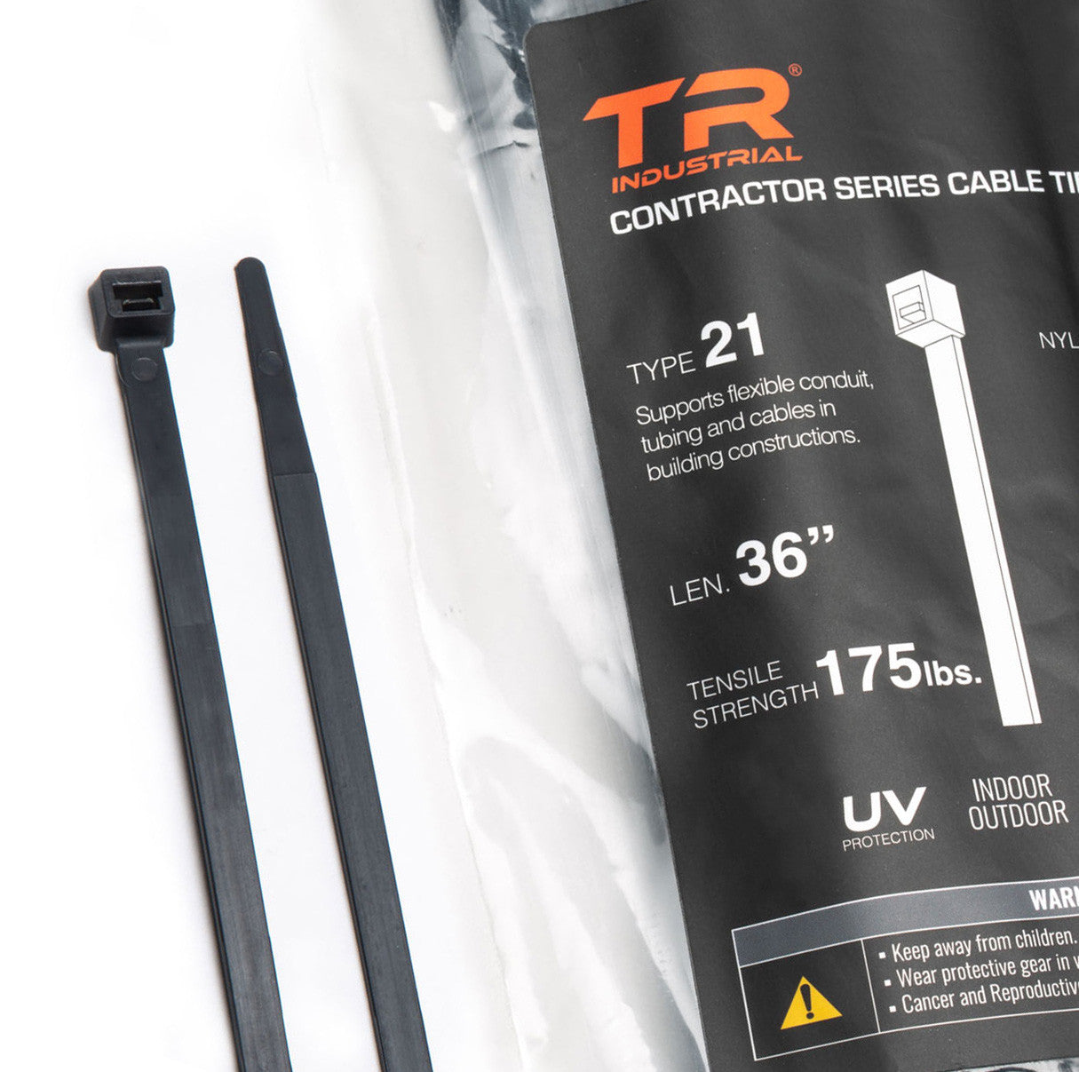 TR Industrial Ultra Heavy Duty UV Cable Ties - 250 lbs Strength by TR Industrial