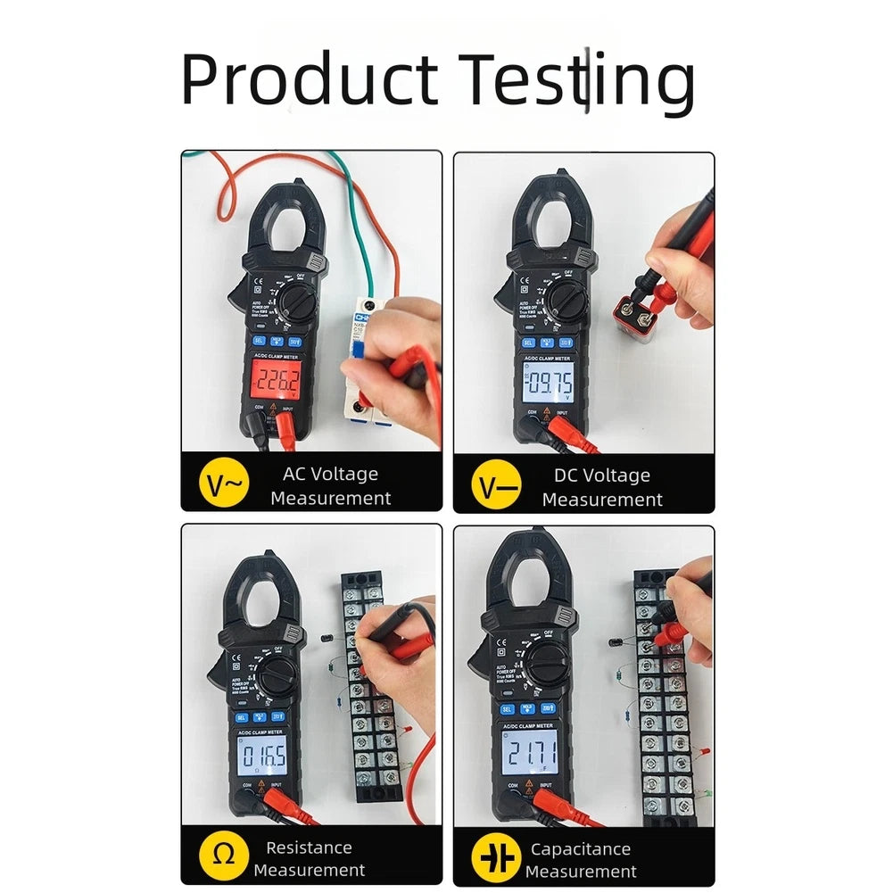 Clamp Meter Electric Current Multimeter Ac Dc Voltage Measurement Tool