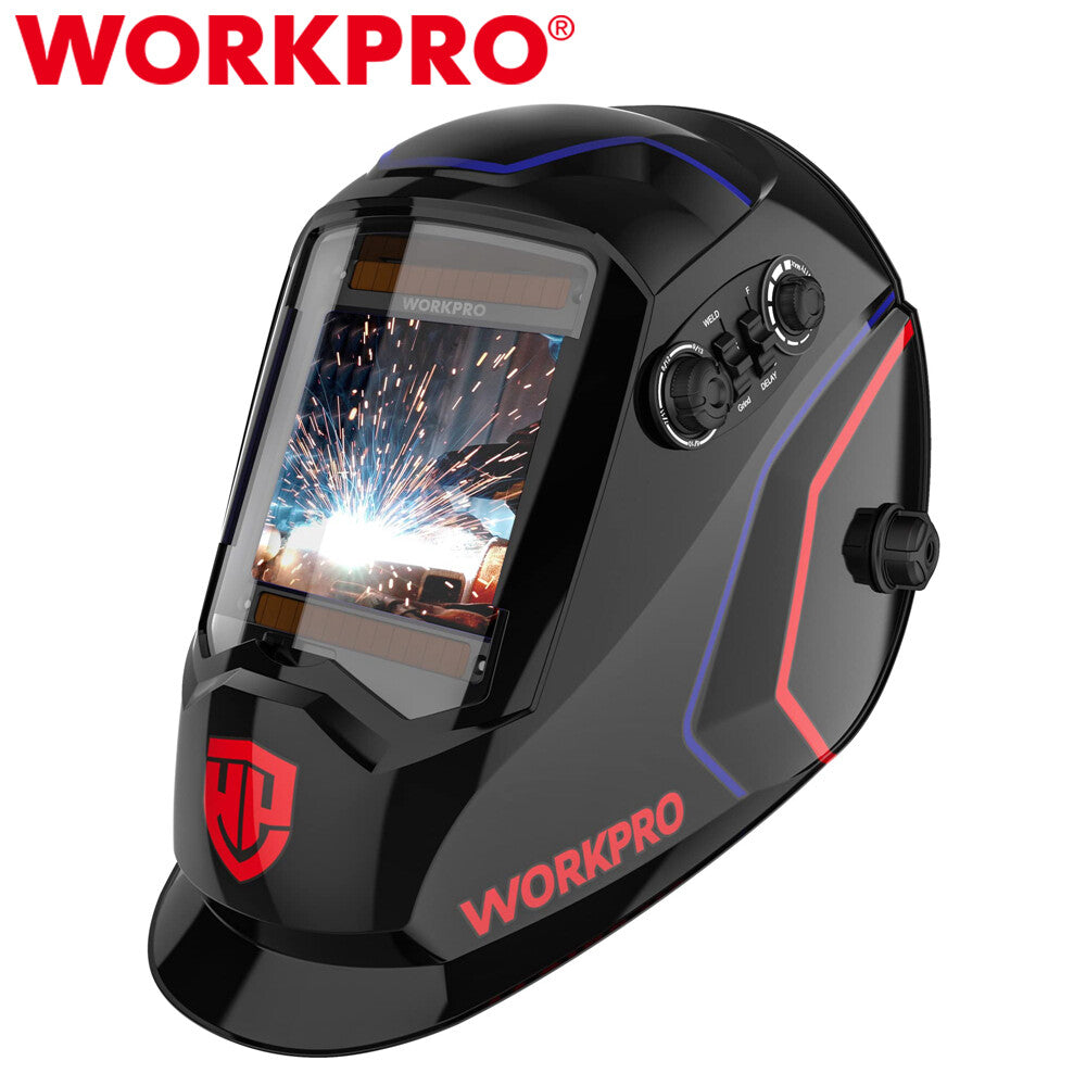 WORKPRO Welding Helmet Large Viewing Welding Mask Hood 4Arc Sensor