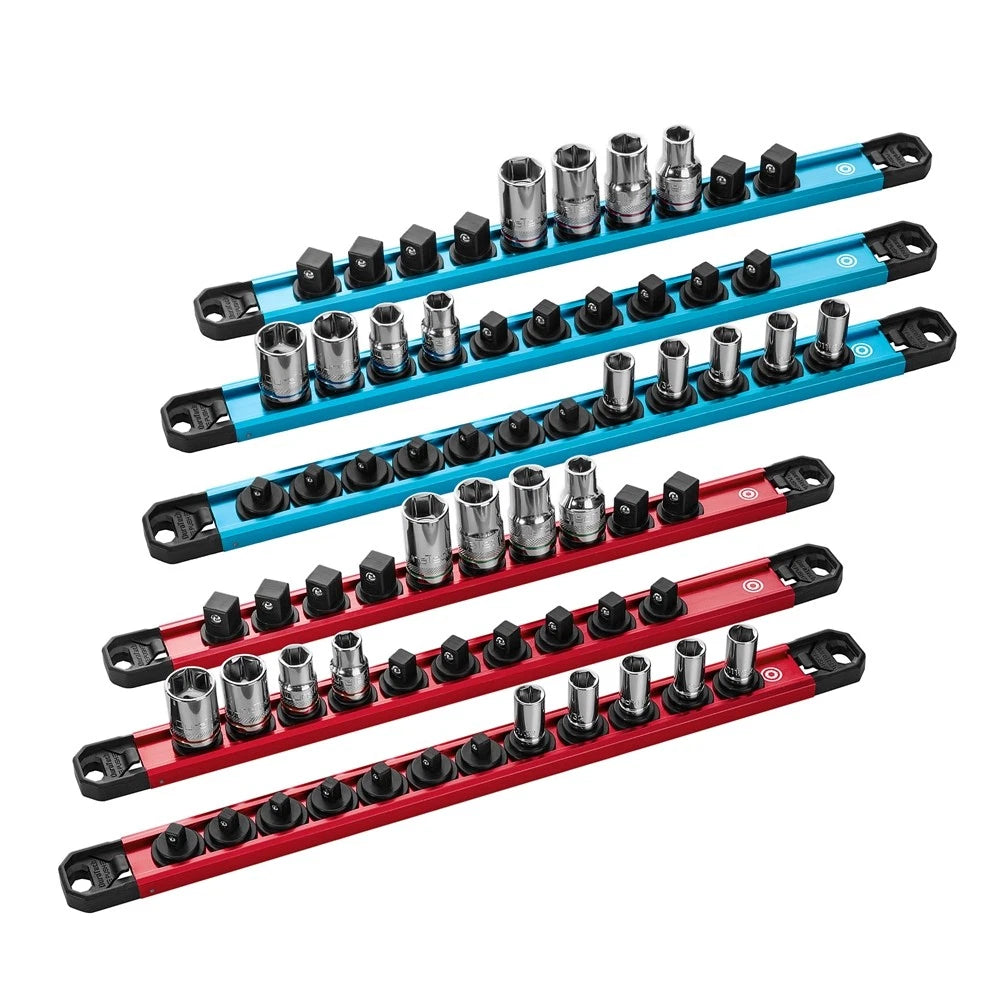 Duratech 1/4” 3/8” 1/2” Aluminum Alloy Socket Rail W/64 Clips