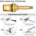 Tap Valve Cartridge Quarter Insert Connector Long Stem Replacement